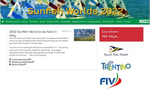 Sunfish Worlds 2022 website