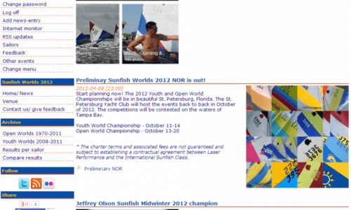 Sunfish Worlds 2011 website